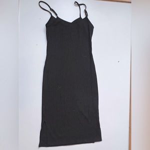 Black midi body on dress with slit
